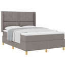 Box spring seng med hovedgærde Gråbrun 140 x 190 cm Stof