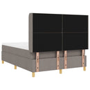 Box spring seng med hovedgærde Gråbrun 140 x 190 cm Stof