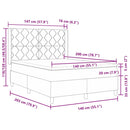 Box spring seng med hovedgærde Mørkegrå 140 x 200 cm Stof