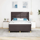 Box spring seng med hovedgærde Mørk Brun 140 x 200 cm Stof