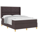 Box spring seng med hovedgærde Mørk Brun 140 x 200 cm Stof