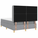 Box spring seng med hovedgærde Lysegrå 160 x 200 cm Stof