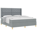 Box spring seng med hovedgærde Lysegrå 180 x 200 cm Stof