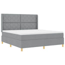 Box spring seng med hovedgærde Lysegrå 180 x 200 cm Stof