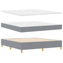 Box spring seng med hovedgærde Lysegrå 180 x 200 cm Stof
