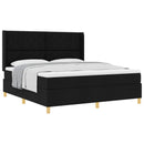 Box spring seng med hovedgærde Sort 180 x 200 cm Stof