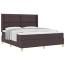 Box spring seng med hovedgærde Mørk Brun 180 x 200 cm Stof
