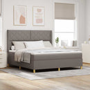 Box spring seng med hovedgærde Gråbrun 180 x 200 cm Stof