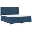 Box spring seng med hovedgærde Blå 180 x 200 cm Stof