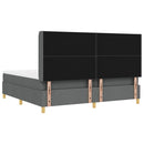 Box spring seng med hovedgærde Mørkegrå 200 x 200 cm Stof