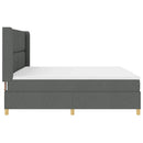 Box spring seng med hovedgærde Mørkegrå 200 x 200 cm Stof