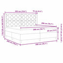 Box spring seng med hovedgærde Mørkegrå 200 x 200 cm Stof