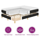 Box spring seng med hovedgærde Sort 200 x 200 cm Stof
