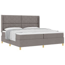 Box spring seng med hovedgærde Gråbrun 200 x 200 cm Stof