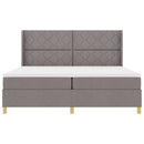 Box spring seng med hovedgærde Gråbrun 200 x 200 cm Stof