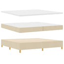 Box spring seng med hovedgærde Creme 200 x 200 cm Stof