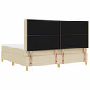 Box spring seng med hovedgærde Creme 200 x 200 cm Stof