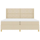 Box spring seng med hovedgærde Creme 200 x 200 cm Stof