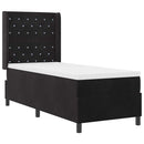 Box spring seng med madras Sort 80 x 200 cm Fløjl