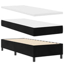 Box spring seng med madras Sort 80 x 200 cm Fløjl