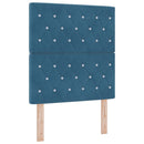 Box spring seng med madras med hovedgærde Blå 80 x 200 cm Fløjl