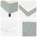 Box spring seng med madras Lysegrå 90 x 190 cm Fløjl