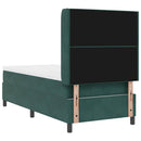 Box spring seng med madras Mørkegrøn 90 x 190 cm Fløjl