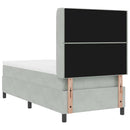 Box spring seng med madras Lysegrå 90 x 200 cm Fløjl