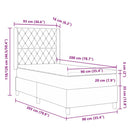 Box spring seng med madras Lysegrå 90 x 200 cm Fløjl