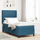 Box spring seng med madras Blå 100 x 200 cm Fløjl