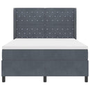 Box spring seng med madras Mørkegrå 140 x 200 cm Fløjl