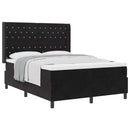 Box spring seng med madras Sort 140 x 200 cm Fløjl