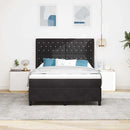 Box spring seng med madras Sort 160 x 200 cm Fløjl