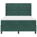 Box spring seng med madras Mørkegrøn 160 x 200 cm Fløjl