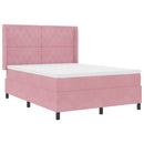 Box spring seng med madras Lyserød 160 x 200 cm Fløjl