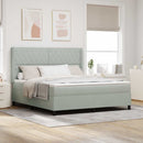 Box spring seng med madras Lysegrå 180 x 200 cm Fløjl
