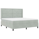 Box spring seng med madras Lysegrå 180 x 200 cm Fløjl