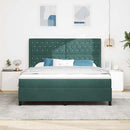 Box spring seng med madras Mørkegrøn 180 x 200 cm Fløjl
