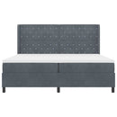Box spring seng med madras Mørkegrå 200 x 200 cm Fløjl