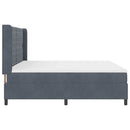Box spring seng med madras Mørkegrå 200 x 200 cm Fløjl