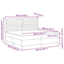 Box spring seng med madras Mørkegrå 200 x 200 cm Fløjl