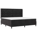 Box spring seng med madras Sort 200 x 200 cm Fløjl
