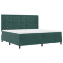 Box spring seng med madras Mørkegrøn 200 x 200 cm Fløjl