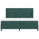 Box spring seng med madras Mørkegrøn 200 x 200 cm Fløjl