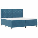 Box spring seng med madras Blå 200 x 200 cm Fløjl