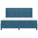 Box spring seng med madras Blå 200 x 200 cm Fløjl