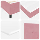 Box spring seng med hovedgærde Lyserød 90 x 190 cm Fløjl