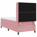 Box spring seng med hovedgærde Lyserød 90 x 190 cm Fløjl