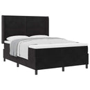 Box spring seng med hovedgærde Sort 160 x 200 cm Fløjl