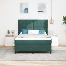 Box spring seng med hovedgærde Mørkegrøn 160 x 200 cm Fløjl